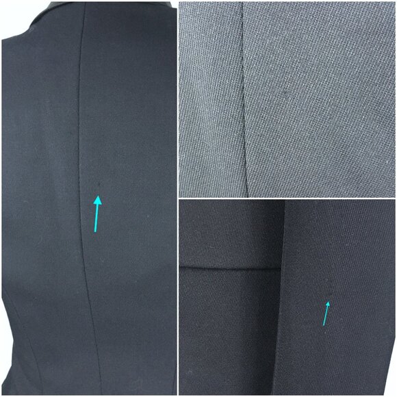 Faith Connexion Navy Blue Tuxedo Blazer Jacket Wool Silk Bow Satin Lapels XS 0 2 - Picture 12 of 16